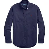 Ralph Lauren für Herren. 710723610003 Schmal geschnittenes navy gefärbtes Oxford-Hemd (3XL), Lässig, Baumwolle, Klassisch, Langarm, Mar