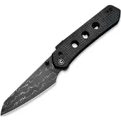 CIVIVI Vision FG Damascus, Black Canvas Micarta