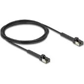 DeLOCK RJ45 Slim Netzwerkkabel Cat.6A UFTP winkelbar schwarz 2m