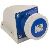 Pce Feste Steckdose 16A 3P 230V blau IP67 /ohne Kabelverschraubung/ 1132-6