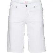 Sheego Bermudas , Damen, Gr. 52, Normalgrößen, weiß, 97% Baumwolle, 3% Elasthan, unifarben, Hosen Bermudas