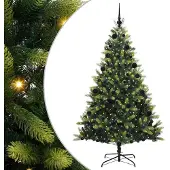 vidaXL Künstlicher Klapp-Weihnachtsbaum mit 300 LEDs Grün 210 cm