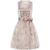 Nübler Dirndl NÜBLER "Dirndl mini Tessa", Damen, Gr. 38, EURO, beige, Obermaterial: 100% Polyester PES., Kleider Dirndl