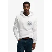 Superdry für Herren. M2014500A Weißer Lo-Fi Dockside Kapuzenpullover (M), Lässig, Baumwolle