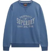 Superdry für Herren. M2014090A Blaues Athletic Essential-Sweatshirt (M), Lässig, Baumwolle, Langarm