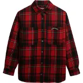 Superdry für Damen. W4010496A Kariertes gefüttertes Hemd rot (M), Lässig, Polyester, Langarm