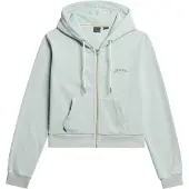 Superdry für Damen. W2012286A Essential Logo Cropped Kapuzenpullover mit Reißverschluss, hellblau (S), Lässig, Baumwolle