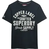 Superdry für Herren. M1012256A Copper Label Relaxed T-Shirt marineblau (L), Lässig, Baumwolle, Kurzarm