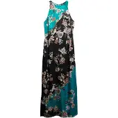 Superdry für Damen. W8012040A Jacquard-Kleid blau, schwarz (XS), Lässig, Party, Viskose, Ärmellos / Hosenträger