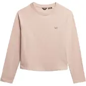 Superdry für Damen. W6012253A Essential Logo T-Shirt rosa (XL), Lässig, Baumwolle, Langarm