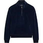 Superdry für Damen. W2012370A Sweatshirt mit halbem Reißverschluss ?Velour Half? in Marineblau (M), Lässig, Baumwolle