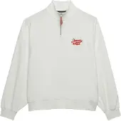 Superdry für Damen. W2012599A Heritage Terry Half Zip beige Sweatshirt (M), Lässig, Baumwolle