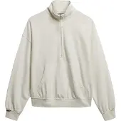 Superdry für Damen. W2012386A Sweatshirt mit halbem Reißverschluss Studios Half Gebrochenes Weiß (M), Lässig, Baumwolle