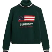 Superdry für Damen. W6110538A Jersey Americana Roll grün (M), Lässig, Baumwolle