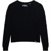Superdry für Damen. W6110685A Essentials Slim navy Pullover (S), Lässig, Acryl, Marine
