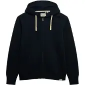 Superdry für Herren. M2014470A Marineblaue Kapuzenjacke mit Reißverschluss und Monogramm (XXL), Lässig, Baumwolle
