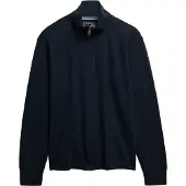Superdry für Herren. M2014342A Sweatshirt mit halbem Reißverschluss RIB Half marineblau (XXL), Lässig, Baumwolle