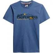 Superdry für Herren. M1012327A Outdoor Scene Entspanntes T-shirt blau (L), Lässig, Baumwolle, Kurzarm
