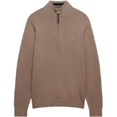 Superdry für Herren. M6110690A Essentials Pullover mit halbem Reißverschluss braun (XXL), Lässig, Baumwolle