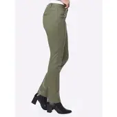 HEINE Röhrenhose , Damen, Gr. 24, Kurzgrößen, grün (khaki), 98% Baumwolle, 2% Elasthan, Beschichtung:100% Polyurethan, unifarben, lang, Hosen Röhrenhose