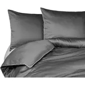 Detexpol Reine Baumwolle Makosatin Bettwäsche Set 180x200 Grau Premium