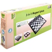 Natural games Classic Games 3-in-1 Magnetspiel, Reise & Kompaktspiel, für 2 Spieler, ca. 32x16x4 cm, ab 6 Jahren