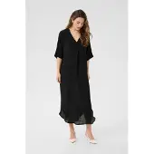 Kaffe Midikleid "Kleid KAanja", Damen, Gr. 34, N-Gr, schwarz (schwarz deep), Obermaterial: 65% Viskose CV. 35% Polyester PES., Kleider Midikleid
