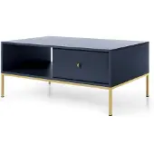 3Xeliving Couchtisch mit Schubladen, Marineblau, 104 x 68 x 47 cm
