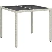 Syfax Gartentisch Weiß 90 x 90 x 75 cm Poly-Rattan