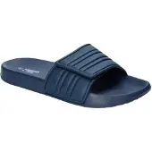 American Club NH210, Herren Pantoletten Klettverschluss leicht Badeschuhe rutschhemmend, Marine 41
