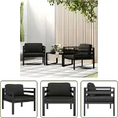 The Living Store Einzelsofas 2 Stk. mit Kissen Aluminium Anthrazit