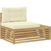 vidaXL Outdoor Endsofa Massivholz Akazie Weiß
