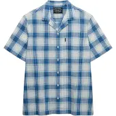 Superdry für Herren. M4011139A Cabana Check Hemd blau (M), Lässig, Baumwolle, Kurzarm