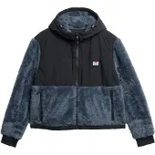 Superdry Hybridjacke "SUPER SOFT HYBRID FULL ZIP", Damen, Gr. M, blau (ebony), Web, Obermaterial: 100% Nylon, oversize normal, Jacken Hybridjacke, Kunstfaser, oversize