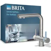 Brita Edelstahl Rechteckige 3-wege-system-küchenarmatur Mit Integrierter P1000-filtration