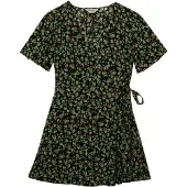 Superdry für Damen. W8012086A Mini Swing Wickelkleid schwarz (XS), Lässig, Viskose, Kurzarm