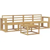vidaXL Outdoor-Sofagarnitur 5 stk. Weiß Massivholz Akazie