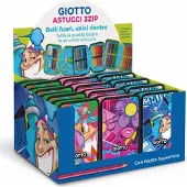 Giotto F953900, Hartschalenetui für Stifte, Mehrfarbig, Abbildung, Drinnen, Junge/Mädchen, Reißverschluss