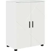 Syfax Badezimmerschrank mit Speicher Hochglanz Weiß 60 x 35 x 80 cm