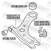 FEBEST 1224-D7FRH Querlenker Rechts Vorne Unten für HYUNDAI Tucson (TL, TLE)