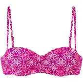 Vivance Bügel-Bandeau-Bikini-Top "Cheerio", Damen, Gr. 34, Cup A, pink (beere bedruckt), Recycling-Polyamid, bedruckt, Bikini-Oberteile Bügel-Bandeau-Bikini-Top, mit stylischem Allover-Print