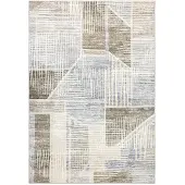 Kayoom Teppich "Visionary 129", beige (taupe), B:80cm H:8mm L:150cm, Polyester, Teppiche, Teppich, Kurzflor, Vintage, Patchwork Muster, Modernes Muster