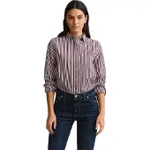 Gant für Damen. 4300214 Gestreiftes Hemd in Bordeauxrot (34), Lässig, Baumwolle, Klassisch, Langarm