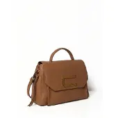 Custo Barcelona Handtasche Erisia Nova, schwarzes Leder, mit Magnetverschluss und abnehmbarer Schulterriemen