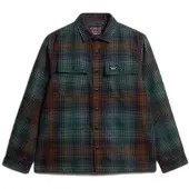 Superdry für Herren. M4011050A Miller grünes Hemd (S), Lässig, Polyester, Langarm