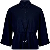 Betty Barclay Outdoorbluse "Blusenjacke mit Tunnelzug", Damen, Gr. 38, blau (dunkelblau), Obermaterial: 99% Polyester PES. 1% Elasthan EL., Blusen Outdoorbluse