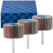 PFERD TOOLS Fächerschleifer-Set 3-tlg. Korund 50x30mm Schaft 6 mm A60, 80,120 für Feinschliff - 44498004