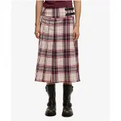 Superdry Check Pleated Midirock