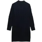 Superdry für Damen. W8012130A Slouchy Cable Kleid marineblau (S), Lässig, Baumwolle, Langarm