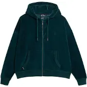 Superdry für Damen. W2012369A Kapuzenpullover mit Reißverschluss Velour grün (M), Lässig, Baumwolle